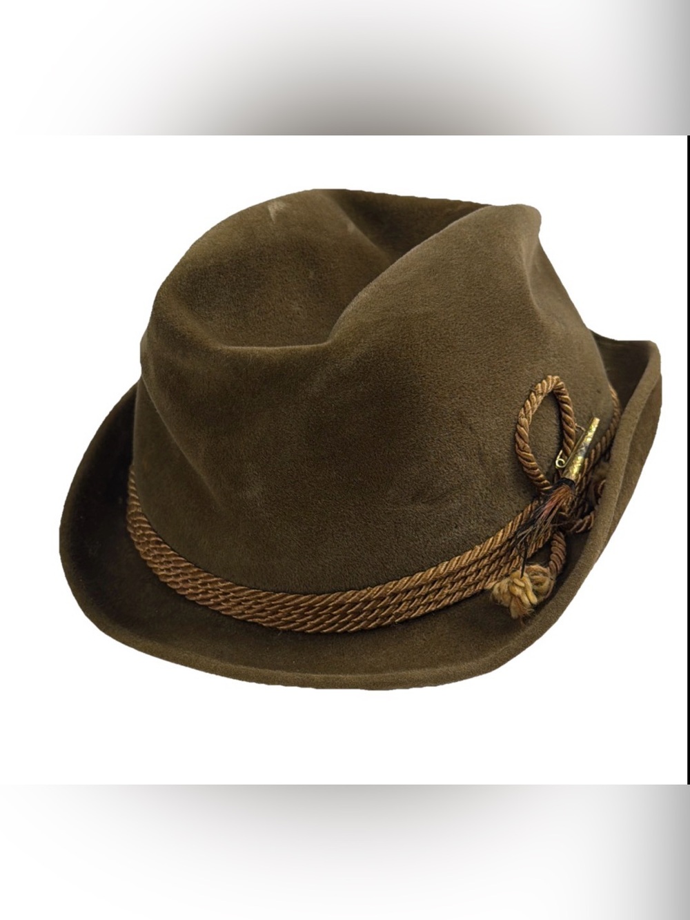 Men’s Vintage 1950’s Felt Fedora Hat Baskin Clothing Company 7 1/8 Ski Lodge
